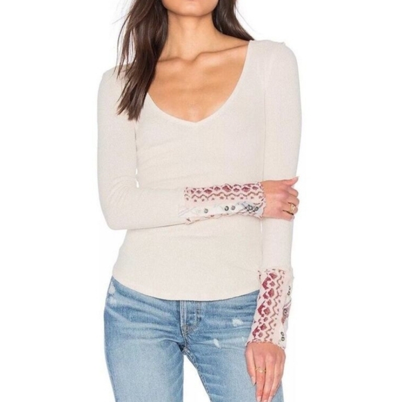 Free People Tops - We The Free By Free People Art School Cuff Thermal Top Size XS Ivory